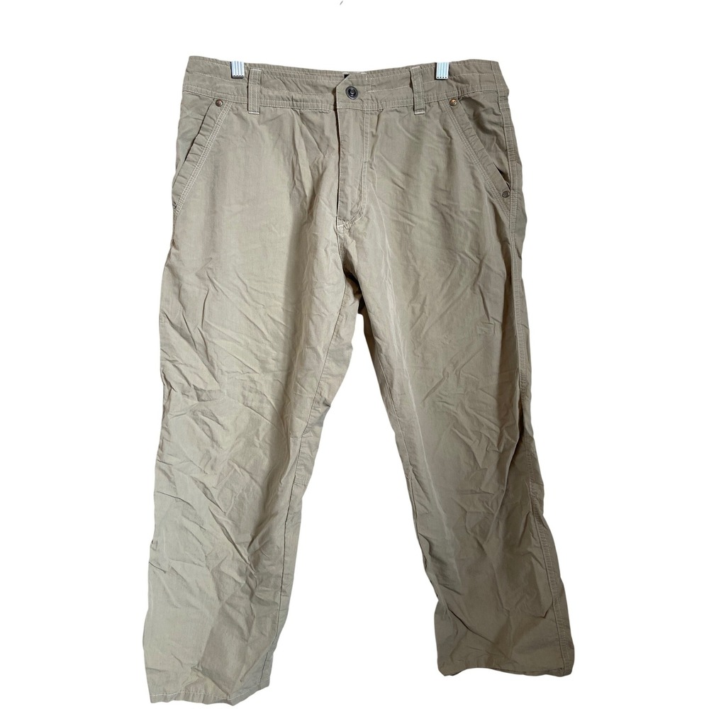 Kuhl Kontra Mens Hiking Pants Khaki‎ Tan Cotton Nylon Blend 36x30